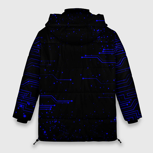 Женская зимняя куртка Абстрактный цифровой фон / 3D-Черный – фото 2