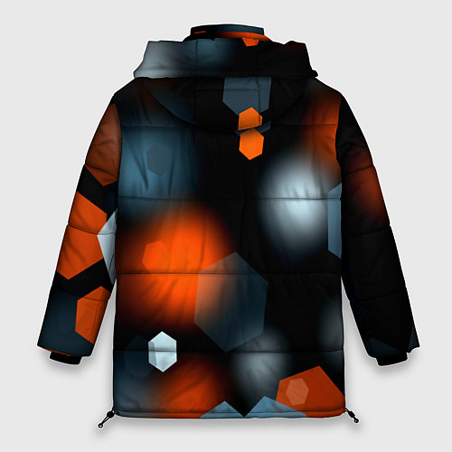 Женская зимняя куртка Блики света абстракция / 3D-Черный – фото 2