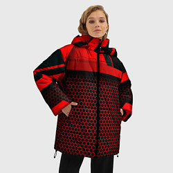 Куртка зимняя женская Стиль cyberpunk из игры, цвет: 3D-красный — фото 2
