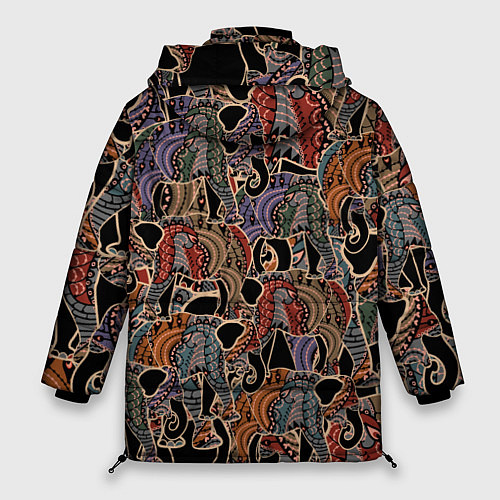Женская зимняя куртка Камуфляж из слона / 3D-Черный – фото 2