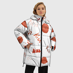 Куртка зимняя женская Поцелуйчики, цвет: 3D-красный — фото 2
