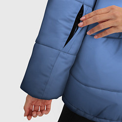 Куртка зимняя женская Васильковый оттенок с черной виньеткой, цвет: 3D-черный — фото 2