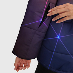 Куртка зимняя женская Космические треугольники, цвет: 3D-черный — фото 2