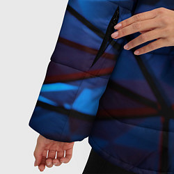 Куртка зимняя женская Абстрактные грани, цвет: 3D-красный — фото 2