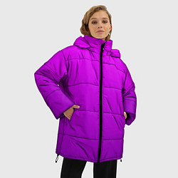 Куртка зимняя женская Ярко-фиолетовый градиент, цвет: 3D-черный — фото 2