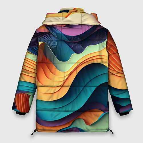 Женская зимняя куртка Цветной рельеф / 3D-Черный – фото 2