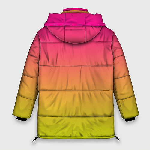Женская зимняя куртка Фиолетово-желтый градиент / 3D-Черный – фото 2
