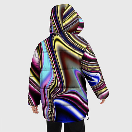 Женская зимняя куртка Блестящая ткань / 3D-Светло-серый – фото 4