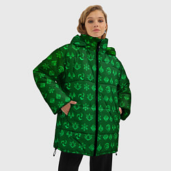 Куртка зимняя женская Паттерн элементали под дендро, цвет: 3D-светло-серый — фото 2