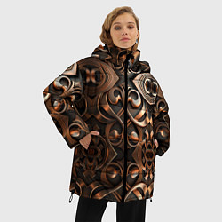 Куртка зимняя женская Золотой узор - паттерн, цвет: 3D-светло-серый — фото 2