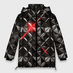 Куртка зимняя женская Металлические плитки, цвет: 3D-черный