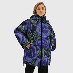 Куртка зимняя женская Анемоны, цвет: 3D-черный — фото 2