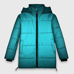Куртка зимняя женская Кислотный голубой с градиентом, цвет: 3D-черный