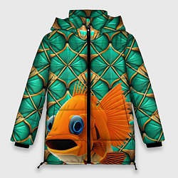 Женская зимняя куртка Сказочная золотая рыбка