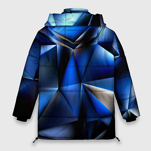 Женская зимняя куртка Polygon blue abstract / 3D-Светло-серый – фото 2