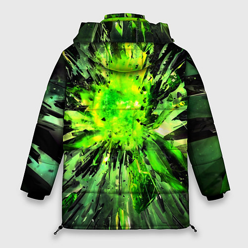 Женская зимняя куртка Fractal green explosion / 3D-Черный – фото 2