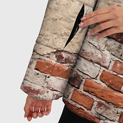 Куртка зимняя женская Старая кирпичная стена - Бронкс, цвет: 3D-черный — фото 2
