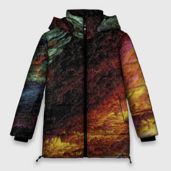 Куртка зимняя женская Красочные частицы, цвет: 3D-красный