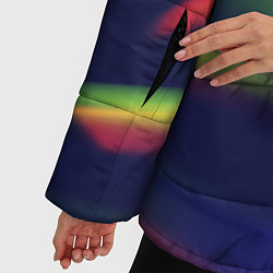 Куртка зимняя женская Разные абстрактные цветные свечения во тьме, цвет: 3D-красный — фото 2