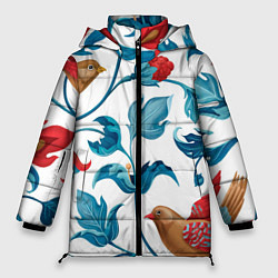 Женская зимняя куртка Узоры и птицы