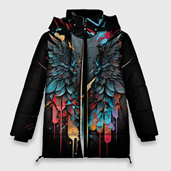 Куртка зимняя женская Психоделические крылья, цвет: 3D-черный