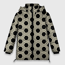 Куртка зимняя женская Шестиугольная сота, цвет: 3D-черный