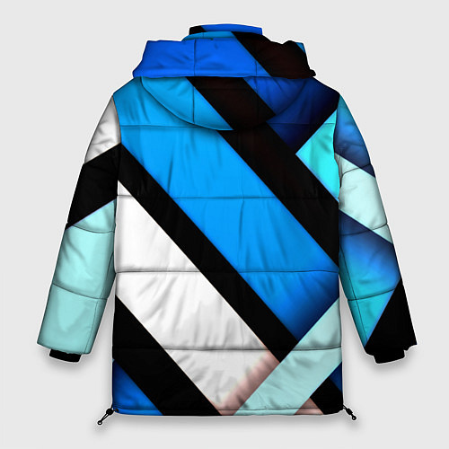 Женская зимняя куртка Спортивная геометрия из полос / 3D-Светло-серый – фото 2