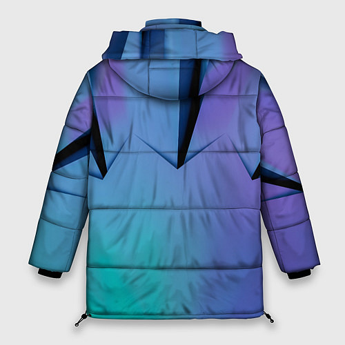 Женская зимняя куртка Светлые фигуры и листы / 3D-Черный – фото 2