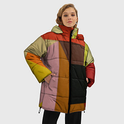 Куртка зимняя женская Геометрическое множество разноцветных фигуры, цвет: 3D-светло-серый — фото 2