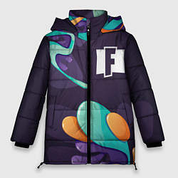 Куртка зимняя женская Fortnite graffity splash, цвет: 3D-черный
