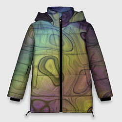 Куртка зимняя женская Абстрактная жидкость, цвет: 3D-черный