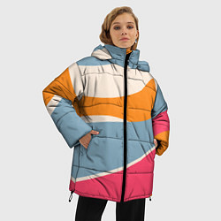 Куртка зимняя женская Разноцветная абстракция в стиле модерн, цвет: 3D-черный — фото 2