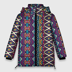 Куртка зимняя женская Мексиканский орнамент, цвет: 3D-светло-серый