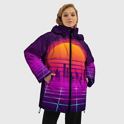 Куртка зимняя женская Futuristic Retro City, цвет: 3D-черный — фото 2