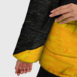 Куртка зимняя женская Черно-желтые масляные краски, цвет: 3D-красный — фото 2