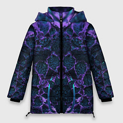 Куртка зимняя женская Фрактальное искусство, цвет: 3D-черный