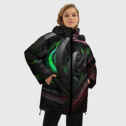 Куртка зимняя женская Объемные абстрактные объекты, цвет: 3D-светло-серый — фото 2