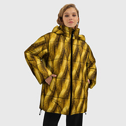 Куртка зимняя женская Сочная текстура из плетеного банана, цвет: 3D-светло-серый — фото 2
