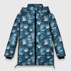 Куртка зимняя женская Сочная текстура из ледяных кубиков, цвет: 3D-черный