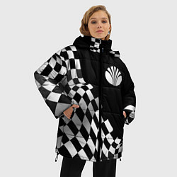 Куртка зимняя женская Daewoo racing flag, цвет: 3D-черный — фото 2