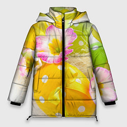 Женская зимняя куртка Пасхальные яйца и цветы