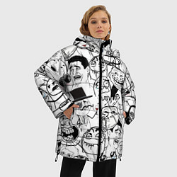 Куртка зимняя женская Сборник мемов, цвет: 3D-черный — фото 2