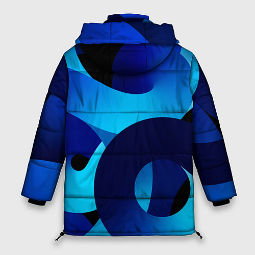 Женская зимняя куртка Синие линии в виде узоров / 3D-Светло-серый – фото 2