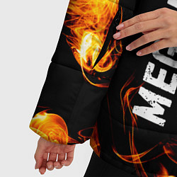 Куртка зимняя женская Megadeth и пылающий огонь, цвет: 3D-черный — фото 2