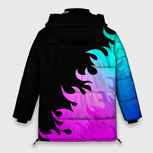 Женская зимняя куртка Asking Alexandria неоновый огонь / 3D-Черный – фото 2