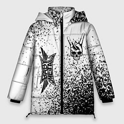 Куртка зимняя женская Babymetal и рок символ на светлом фоне, цвет: 3D-черный