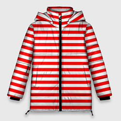 Женская зимняя куртка Ярко красные полосы