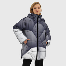 Куртка зимняя женская Паттерн из гладких камней, цвет: 3D-светло-серый — фото 2