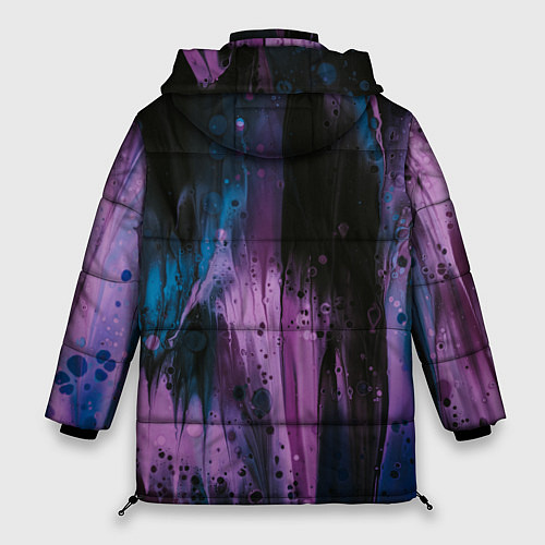 Женская зимняя куртка Фиолетовые абстрактные тени / 3D-Черный – фото 2