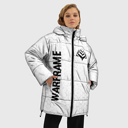 Куртка зимняя женская Warframe glitch на светлом фоне: надпись, символ, цвет: 3D-черный — фото 2
